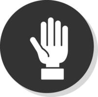 Hand Glyph Grey Circle Icon vector