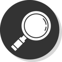 Magnifying Glass Glyph Grey Circle Icon vector