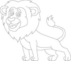 Outline Lion Clipart. Doodle Animals Clipart. Cartoon Wild Animals Clipart for Lovers of Wildlife vector