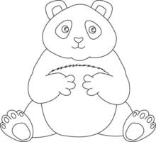 Outline Panda Clipart. Doodle Animals Clipart. Cartoon Wild Animals Clipart for Lovers of Wildlife vector