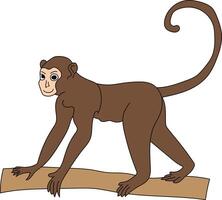 vistoso mono clipart. garabatear animales clipart. dibujos animados salvaje animales clipart para amantes de fauna silvestre vector