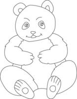 Outline Panda Clipart. Doodle Animals Clipart. Cartoon Wild Animals Clipart for Lovers of Wildlife vector