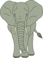 vistoso elefante clipart. garabatear animales clipart. dibujos animados salvaje animales clipart para amantes de fauna silvestre vector