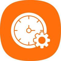 hora administración glifo curva icono vector