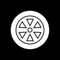 Wheel Glyph Inverted Icon vector