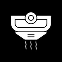 Smoke Detector Glyph Inverted Icon vector