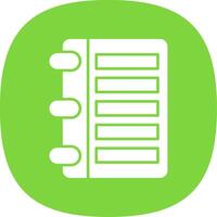Diary Glyph Curve Icon vector