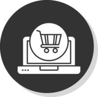 Shopping Online Glyph Grey Circle Icon vector