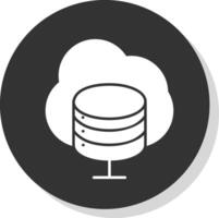 Cloud Server Glyph Grey Circle Icon vector