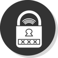 Smart Lock Glyph Grey Circle Icon vector