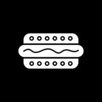 Hot Dog Glyph Inverted Icon vector