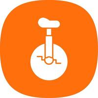 Monocycle Glyph Curve Icon vector