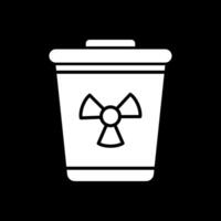 Toxic Waste Glyph Inverted Icon vector