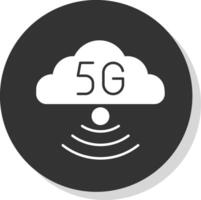 Cloud Connection Glyph Grey Circle Icon vector