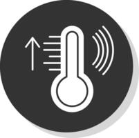 inteligente temperatura glifo gris circulo icono vector