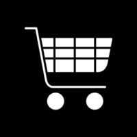 Shopping Basket Glyph Inverted Icon vector