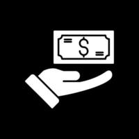 Saving Glyph Inverted Icon vector