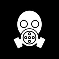 Gas Mask Glyph Inverted Icon vector