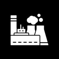 Power Station Glyph Inverted Icon vector