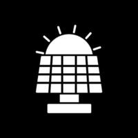 Solar Panel Glyph Inverted Icon vector