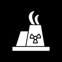 Nuclear Fission Glyph Inverted Icon vector