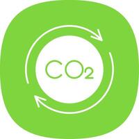 Carbon Cycle Glyph Curve Icon vector