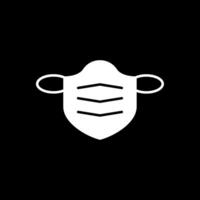 Surgical Mask Glyph Inverted Icon vector