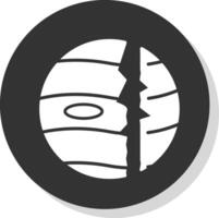 Destroyed Glyph Grey Circle Icon vector