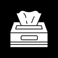 Tissue Box Glyph Inverted Icon vector