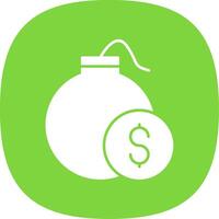 Debt Glyph Curve Icon vector