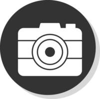 Photo Camera Glyph Grey Circle Icon vector