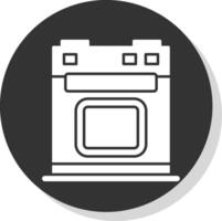 Electric Stove Glyph Grey Circle Icon vector