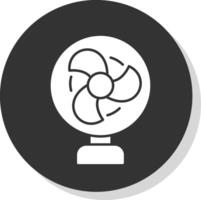 Fan Glyph Grey Circle Icon vector