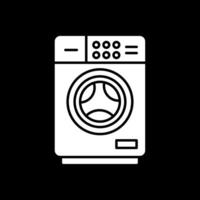 Washing Machine Glyph Inverted Icon vector