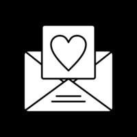 Love Message Glyph Inverted Icon vector