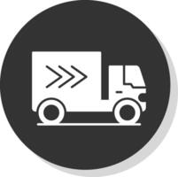 Delivery Truck Glyph Grey Circle Icon vector