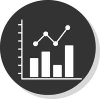 Bar Chart Glyph Grey Circle Icon vector