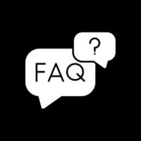 Faq Glyph Inverted Icon vector
