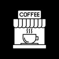 café glifo invertido icono vector