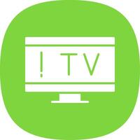 Tv Glyph Curve Icon vector