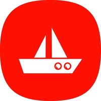 Boat Glyph Curve Icon vector