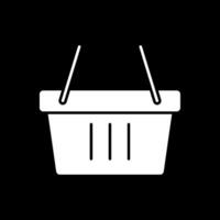 Basket Glyph Inverted Icon vector