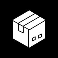 Delivery Box Glyph Inverted Icon vector