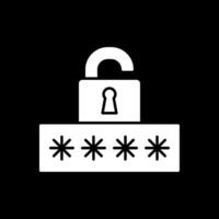Broken Password Glyph Inverted Icon vector