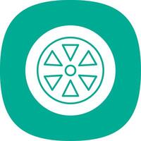 Wheel Glyph Curve Icon vector