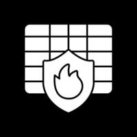 Firewall Glyph Inverted Icon vector