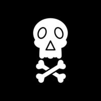 Skull Glyph Inverted Icon vector