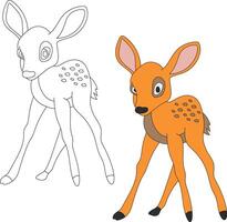 Deer Clipart Set. Cartoon Wild Animals Clipart Set for Lovers of Wildlife vector