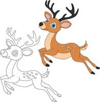 Deer Clipart Set. Cartoon Wild Animals Clipart Set for Lovers of Wildlife vector