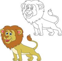 Lion Clipart Set. Cartoon Wild Animals Clipart Set for Lovers of Wildlife vector